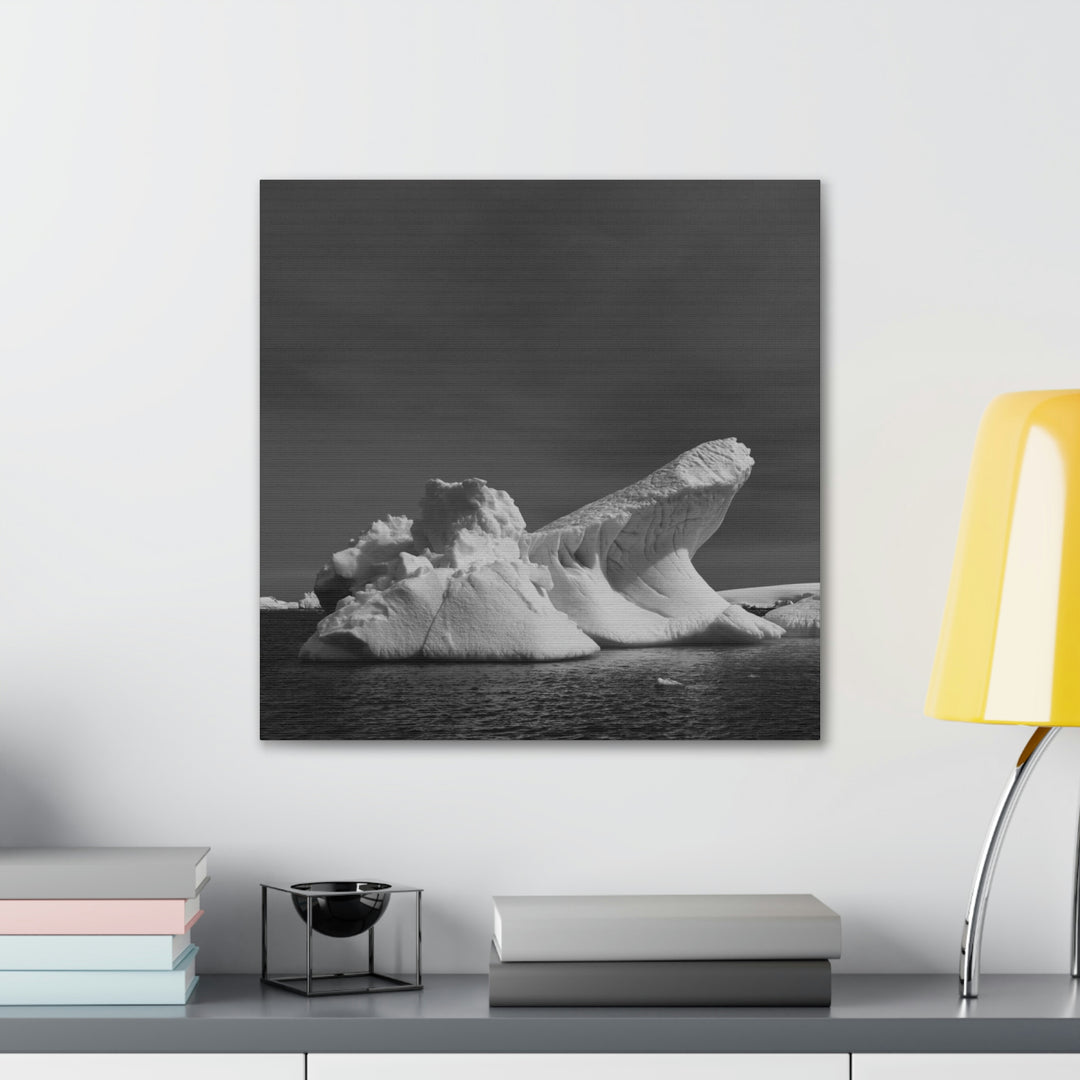 The Angles of an Iceberg in Black and White - Canvas