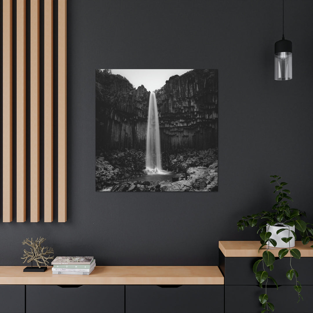 Svartifoss in Black and White - Canvas