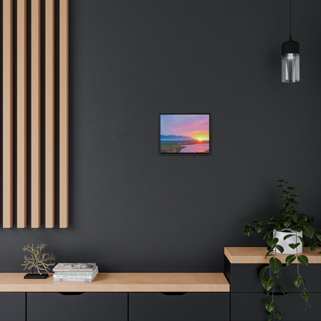 Sunset Over the Fjord Part 2 - Canvas with Frame