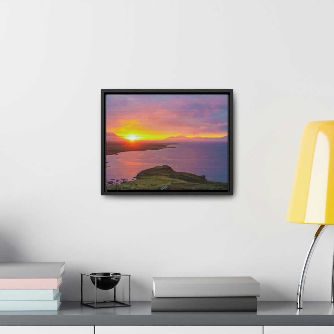 Sunset Over the Fjord Part 1 - Canvas with Frame