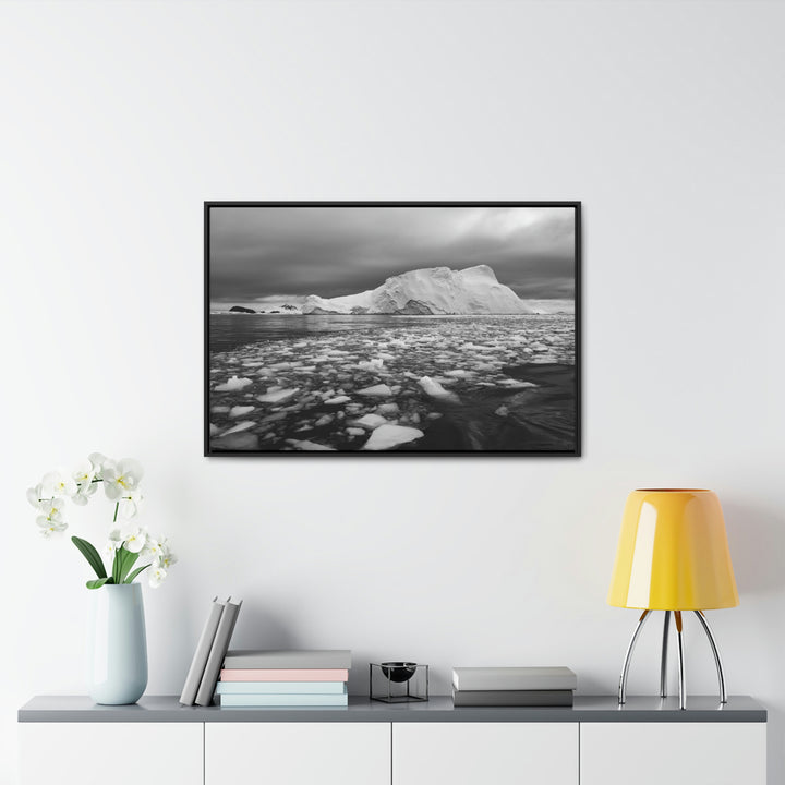 Lane of Ice In Black and White - Canvas with Frame