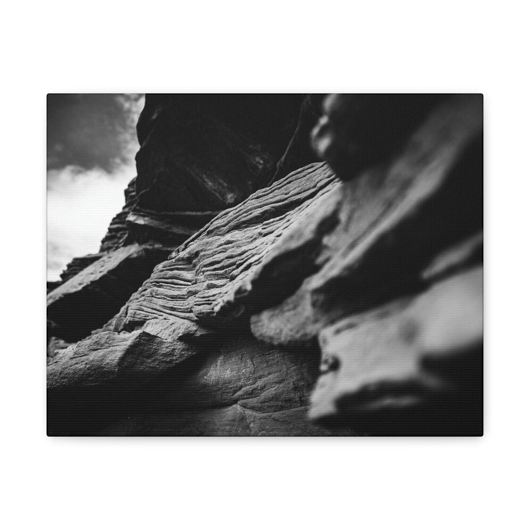 Layers of Rock in Black and White - Canvas