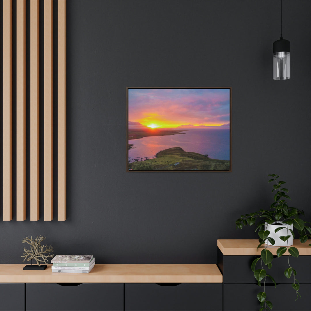 Sunset Over the Fjord Part 1 - Canvas with Frame