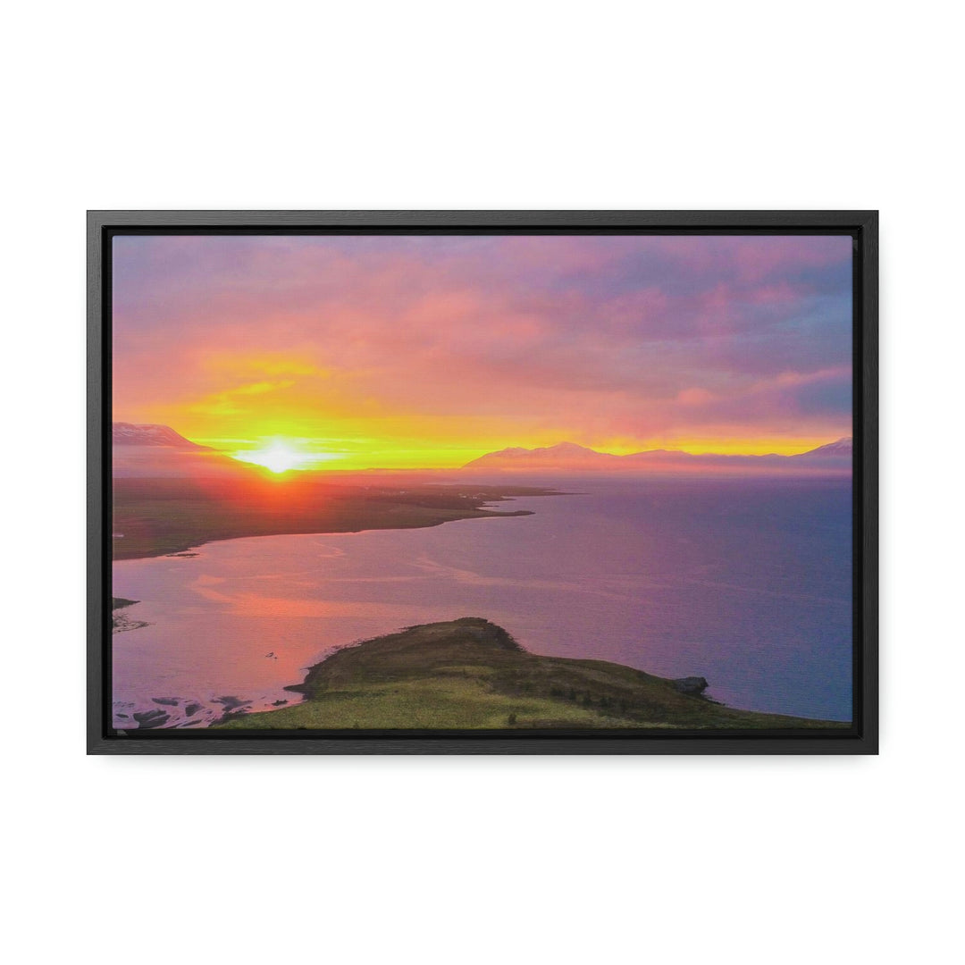 Sunset Over the Fjord Part 1 - Canvas with Frame