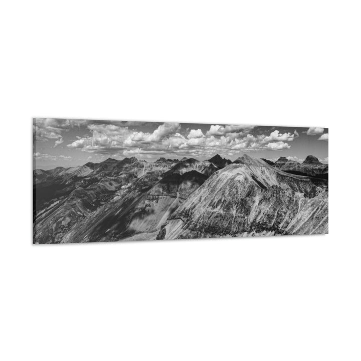 Imogene Pass From the Air in Black and White - Canvas