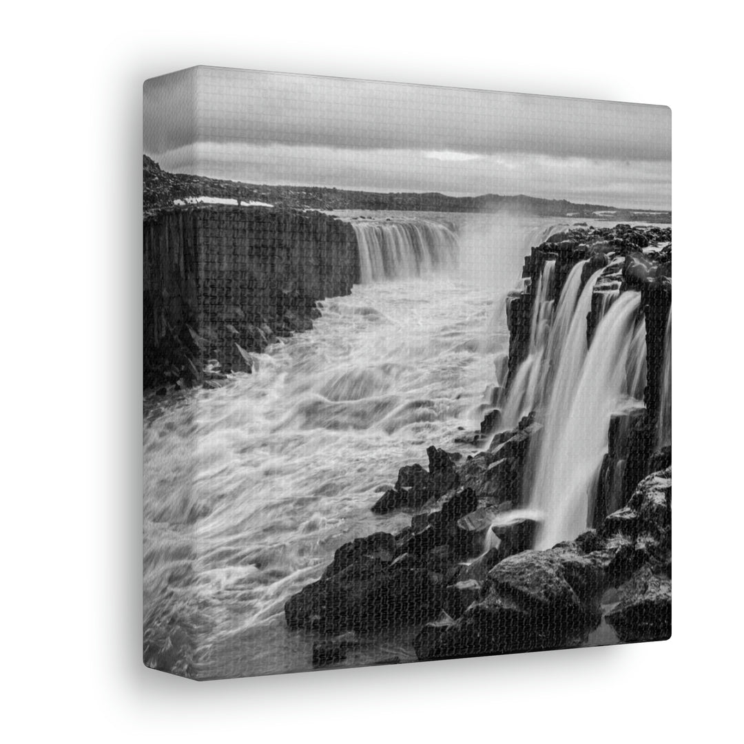 Selfoss in Black and White - Canvas