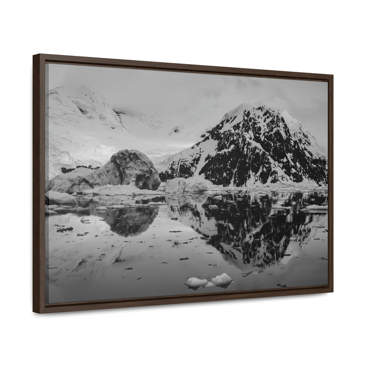 Reflected Calm in Black and White - Canvas with Frame