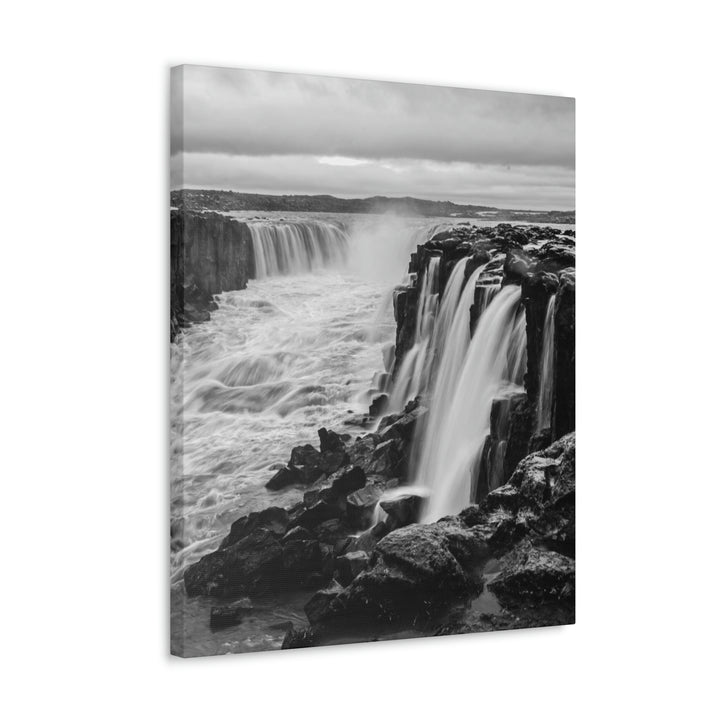 Selfoss in Black and White - Canvas