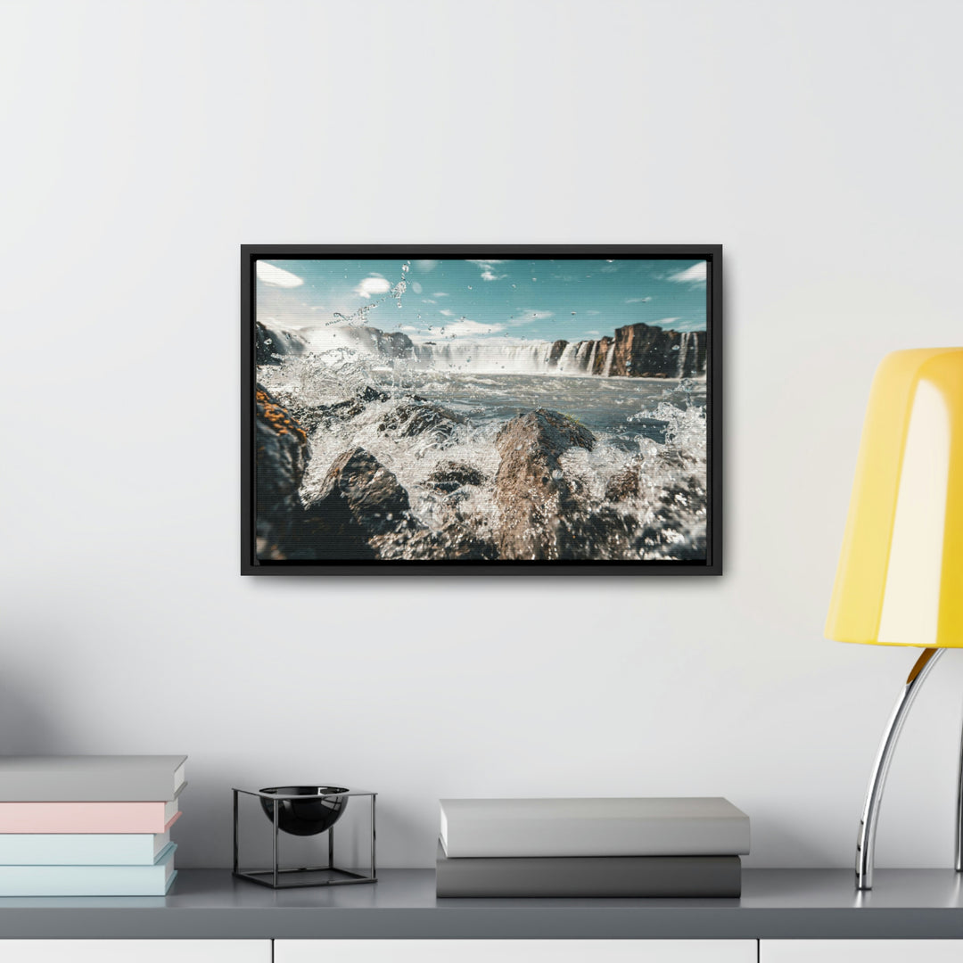 Goðafoss Splash - Canvas with Frame