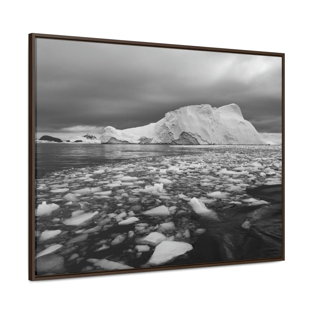 Lane of Ice In Black and White - Canvas with Frame