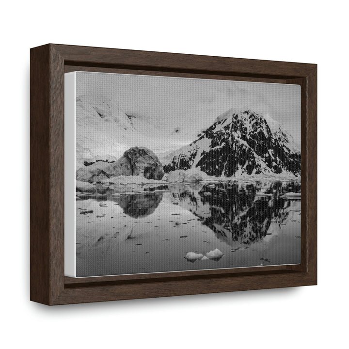 Reflected Calm in Black and White - Canvas with Frame