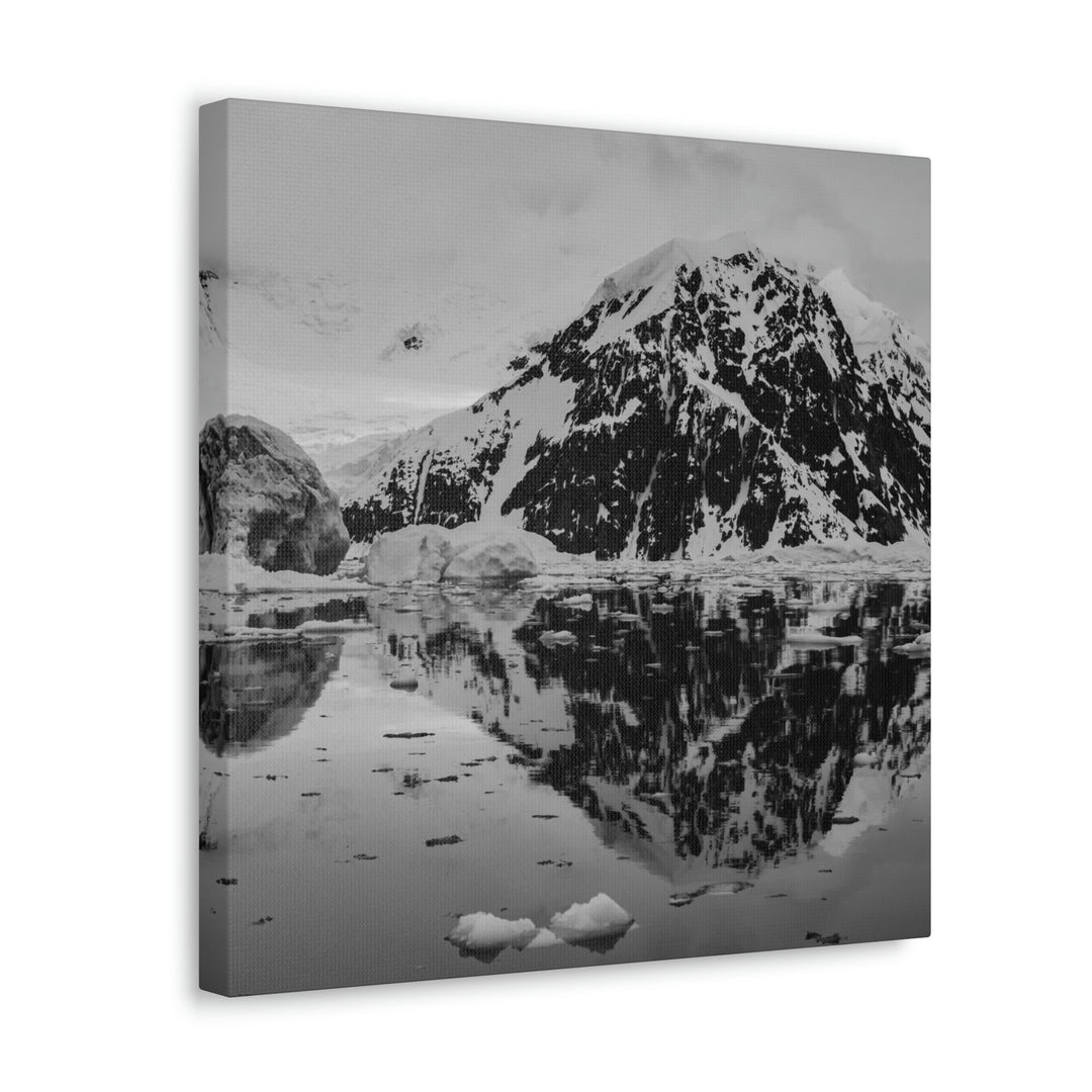 Reflected Calm in Black and White - Canvas