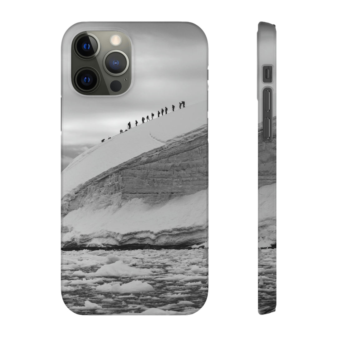 Preparing for the Climb in Black and White - Phone Case