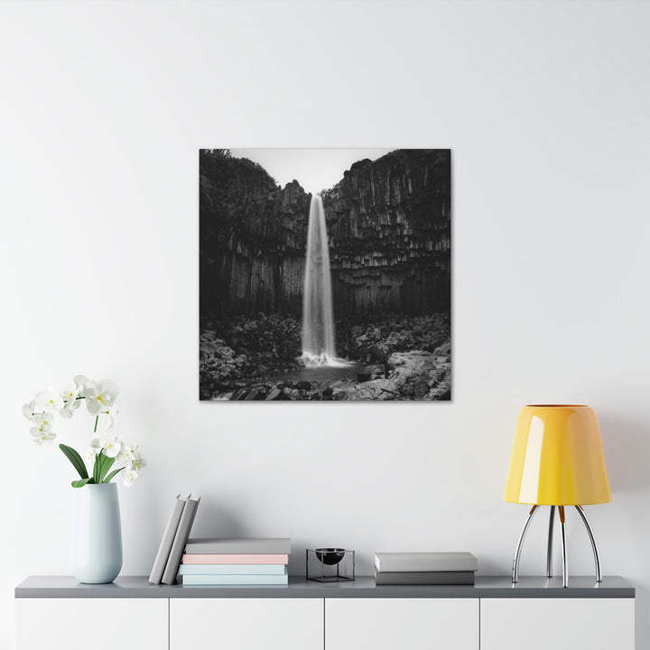 Svartifoss in Black and White - Canvas