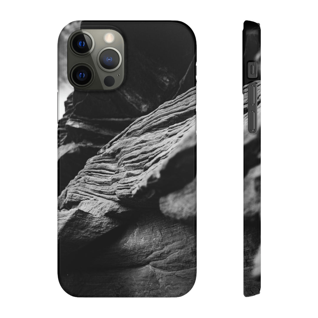 Layers of Rock in Black and White - Phone Case