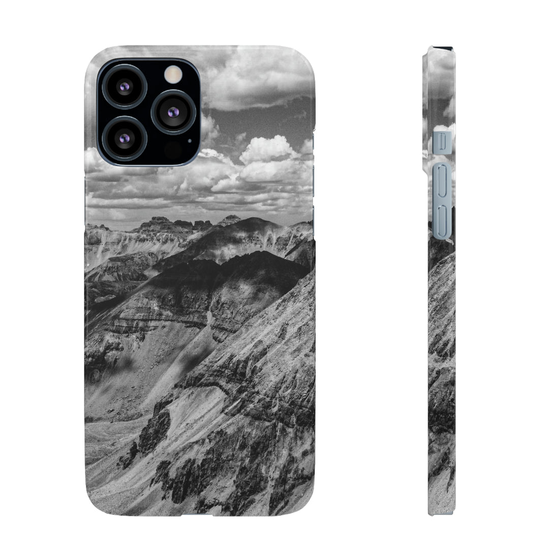 Imogene Pass From the Air in Black and White - Phone Case