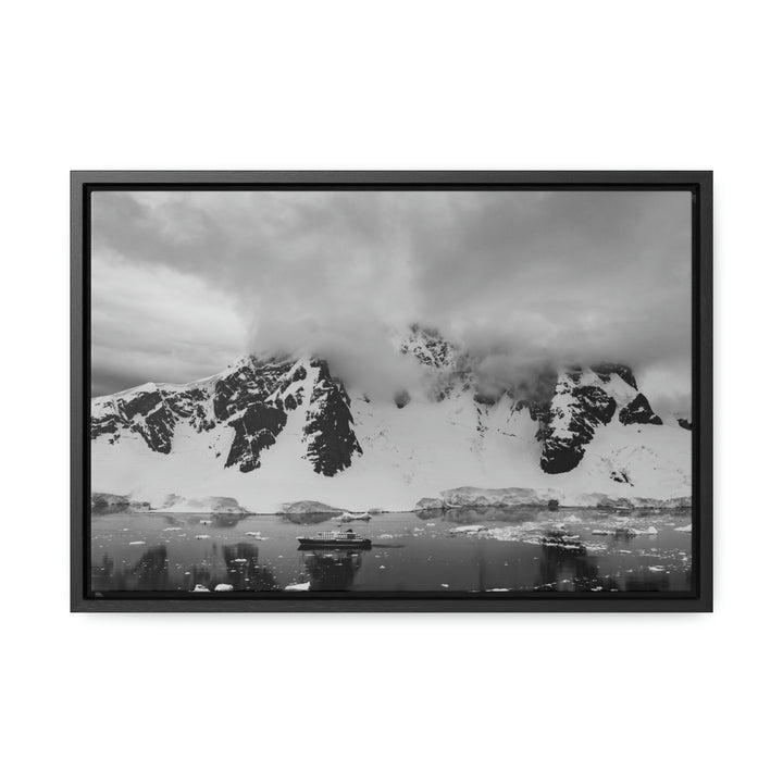 Peaceful Anchoring in Black and White - Canvas with Frame