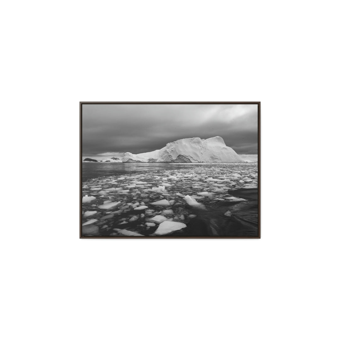 Lane of Ice In Black and White - Canvas with Frame