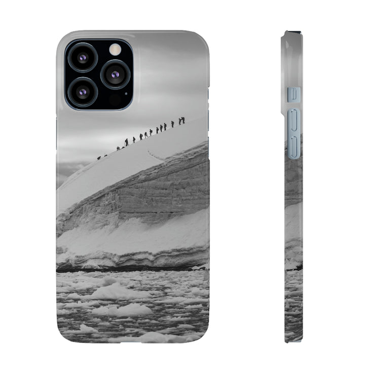 Preparing for the Climb in Black and White - Phone Case