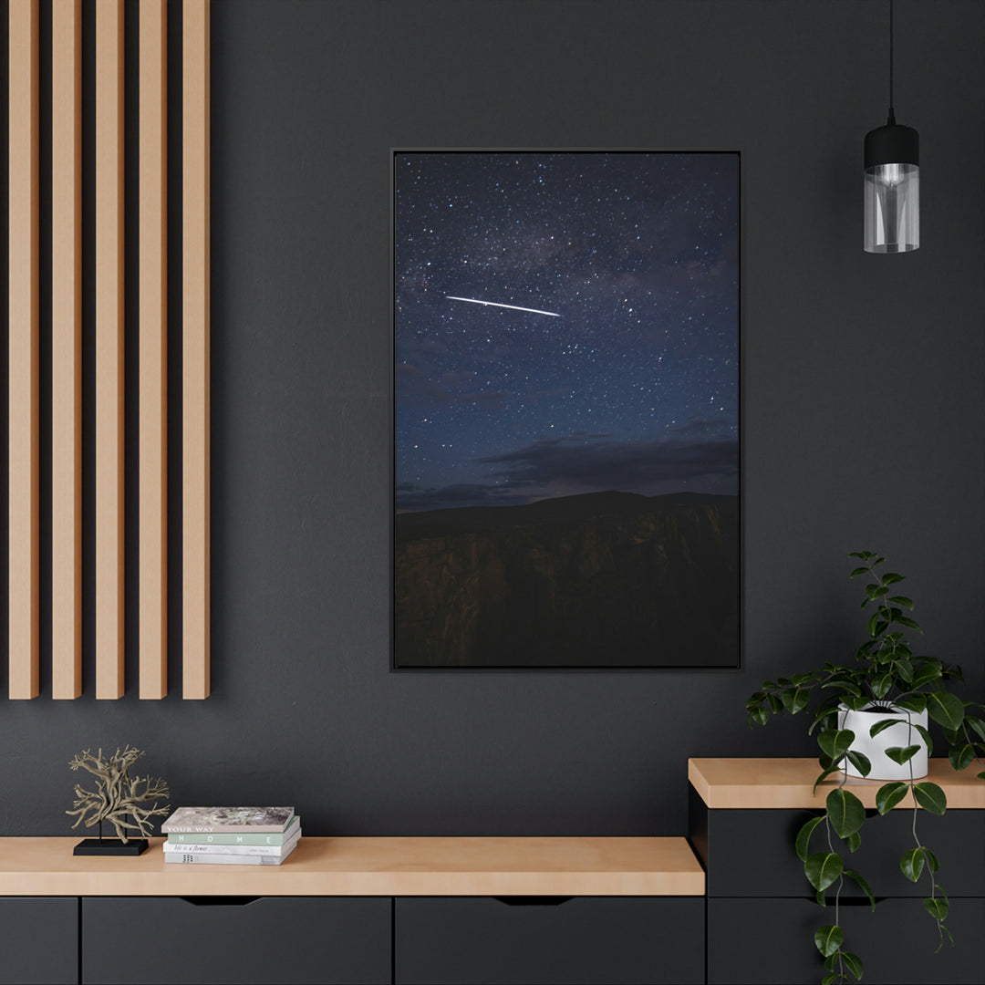 Starlink Above the Canyon - Canvas with Frame