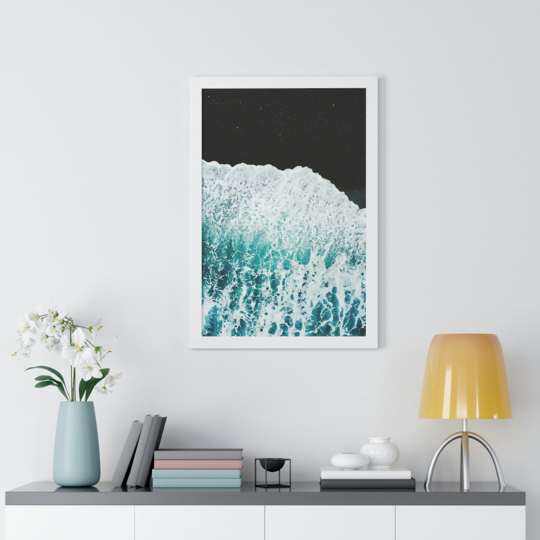 A Wave on Volcanic Sand - Framed Print