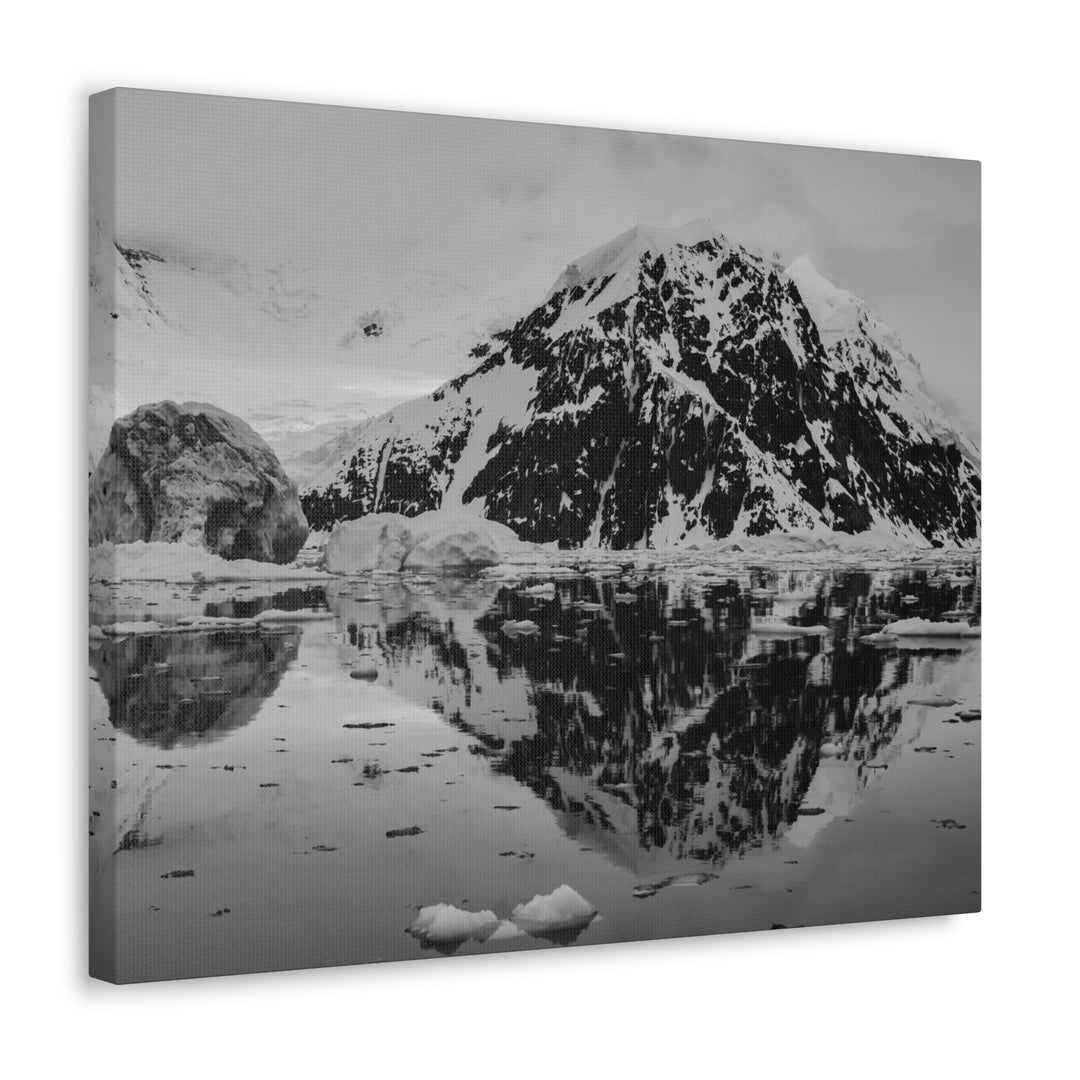 Reflected Calm in Black and White - Canvas