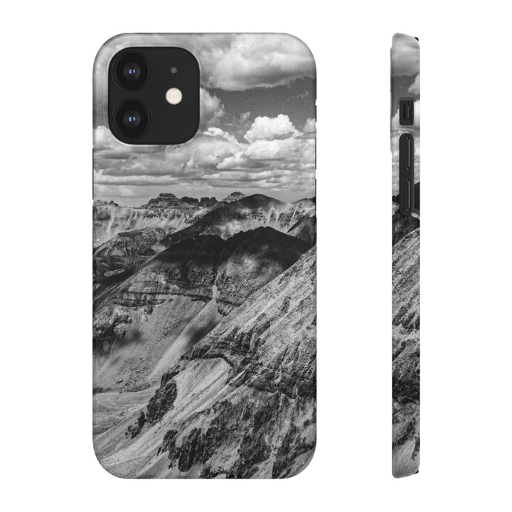 Imogene Pass From the Air in Black and White - Phone Case