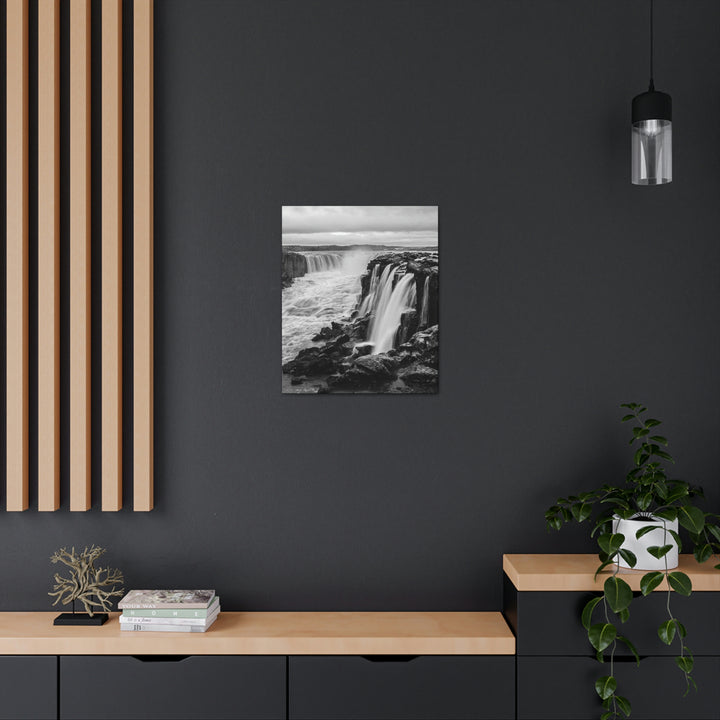 Selfoss in Black and White - Canvas