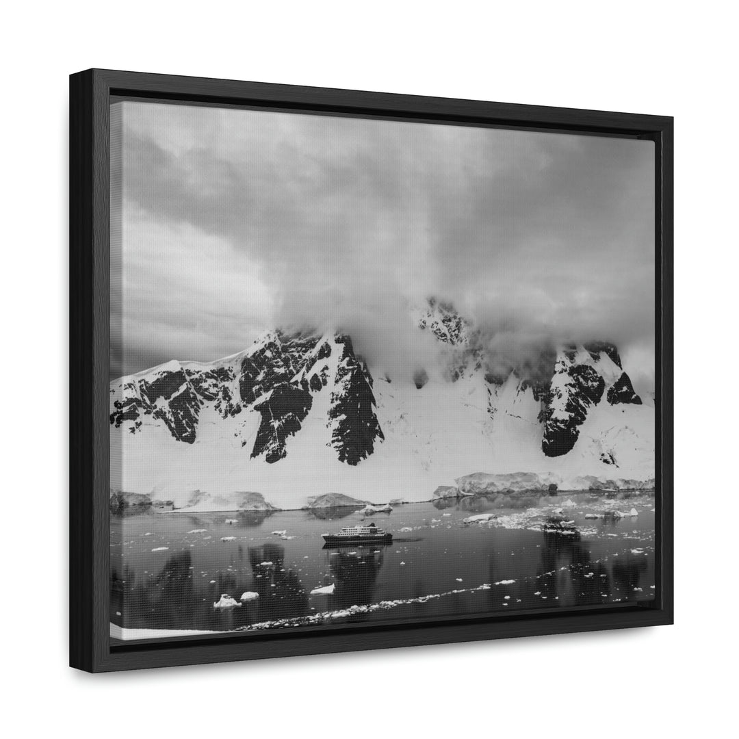 Peaceful Anchoring in Black and White - Canvas with Frame