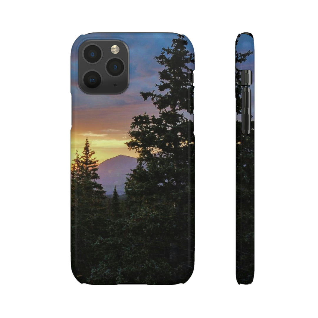 Rainy Sunset Through the Trees - Phone Case