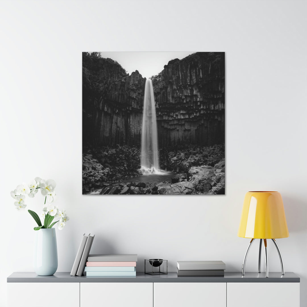 Svartifoss in Black and White - Canvas