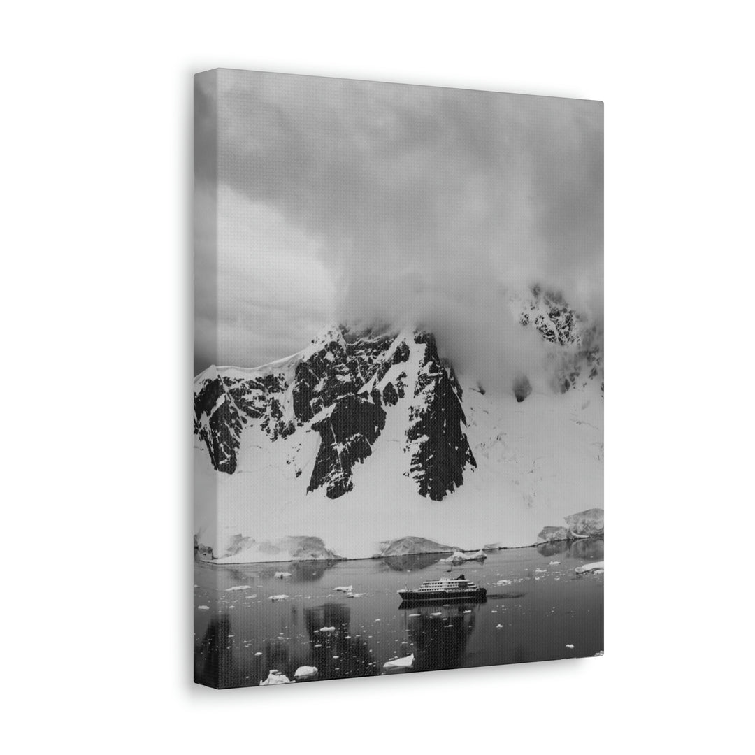 Peaceful Anchoring in Black and White - Canvas