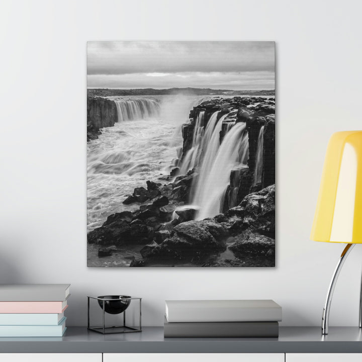 Selfoss in Black and White - Canvas