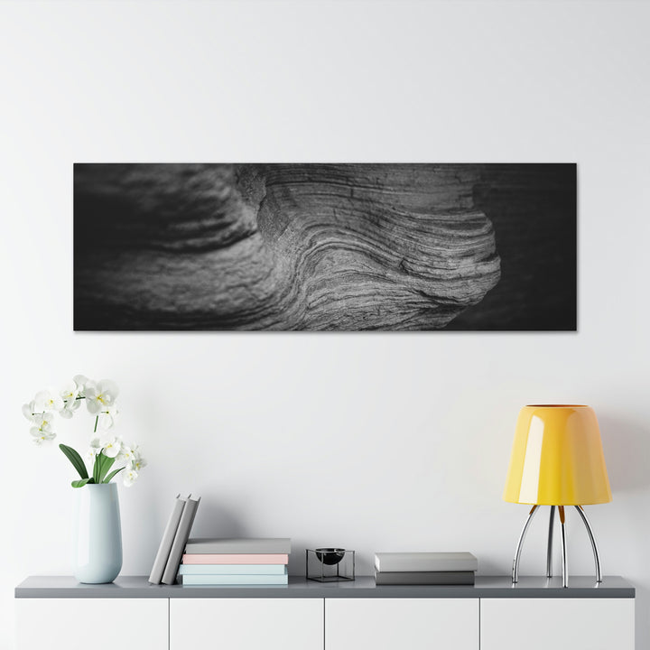 Sedimentary Rock Curves in Black and White - Canvas