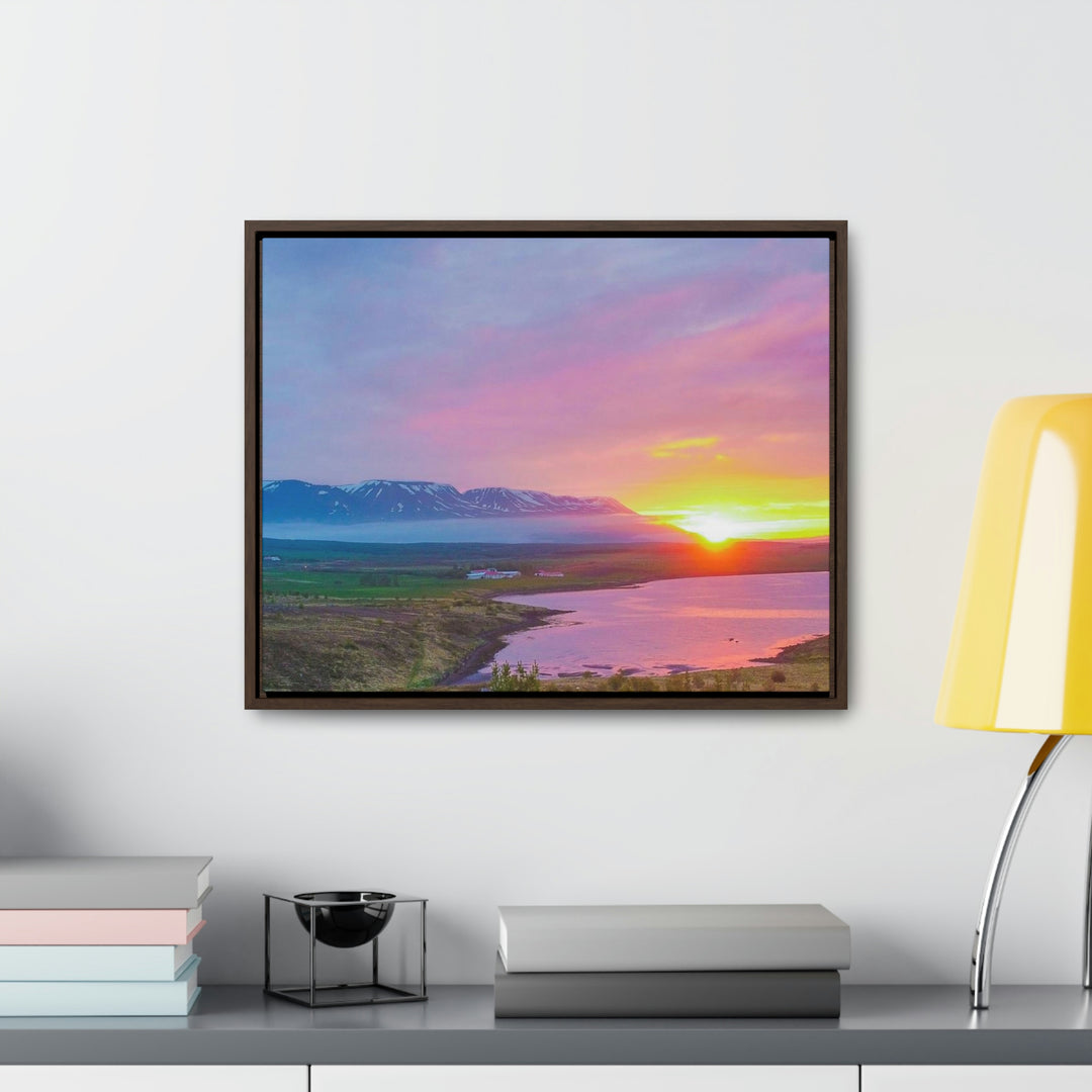 Sunset Over the Fjord Part 2 - Canvas with Frame