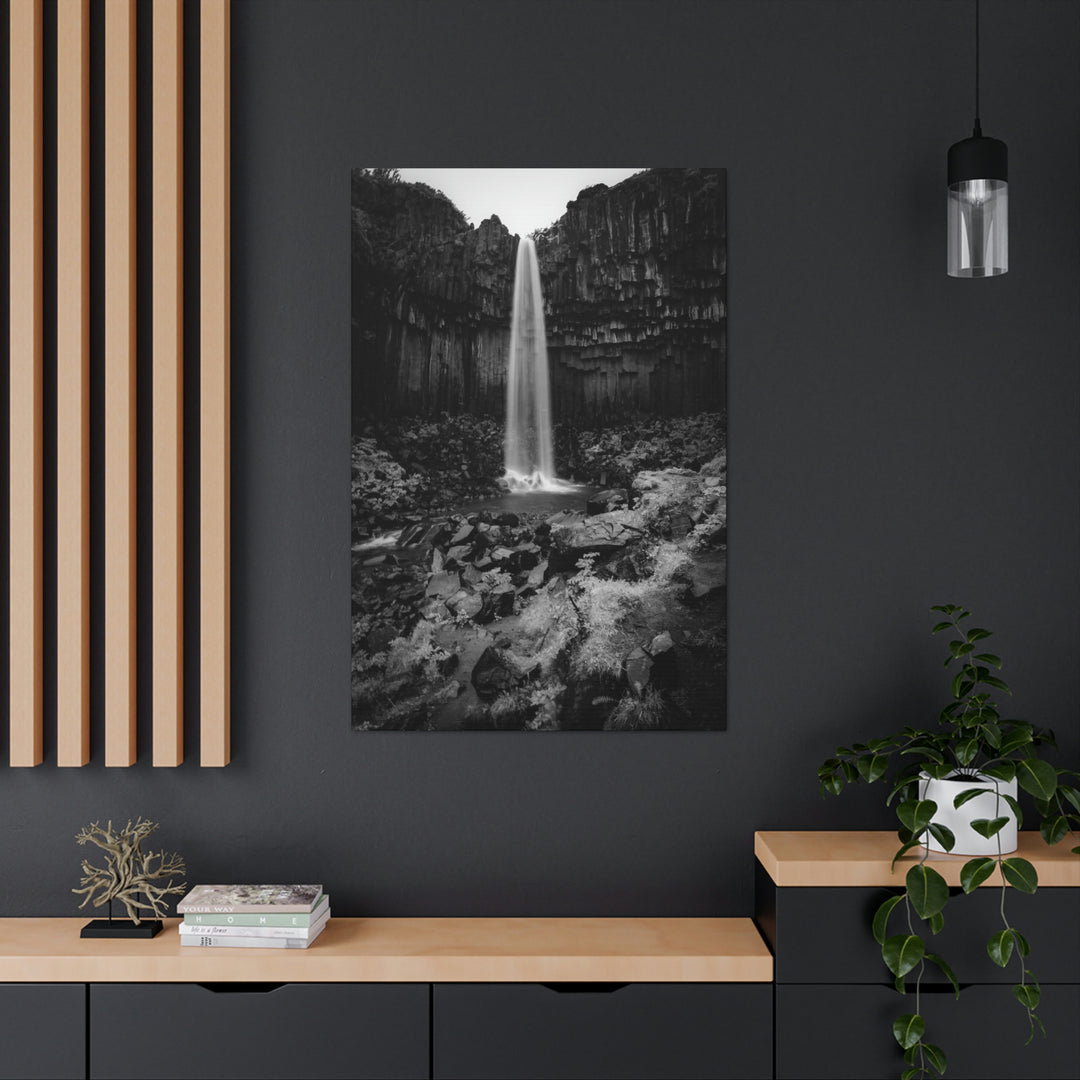 Svartifoss in Black and White - Canvas