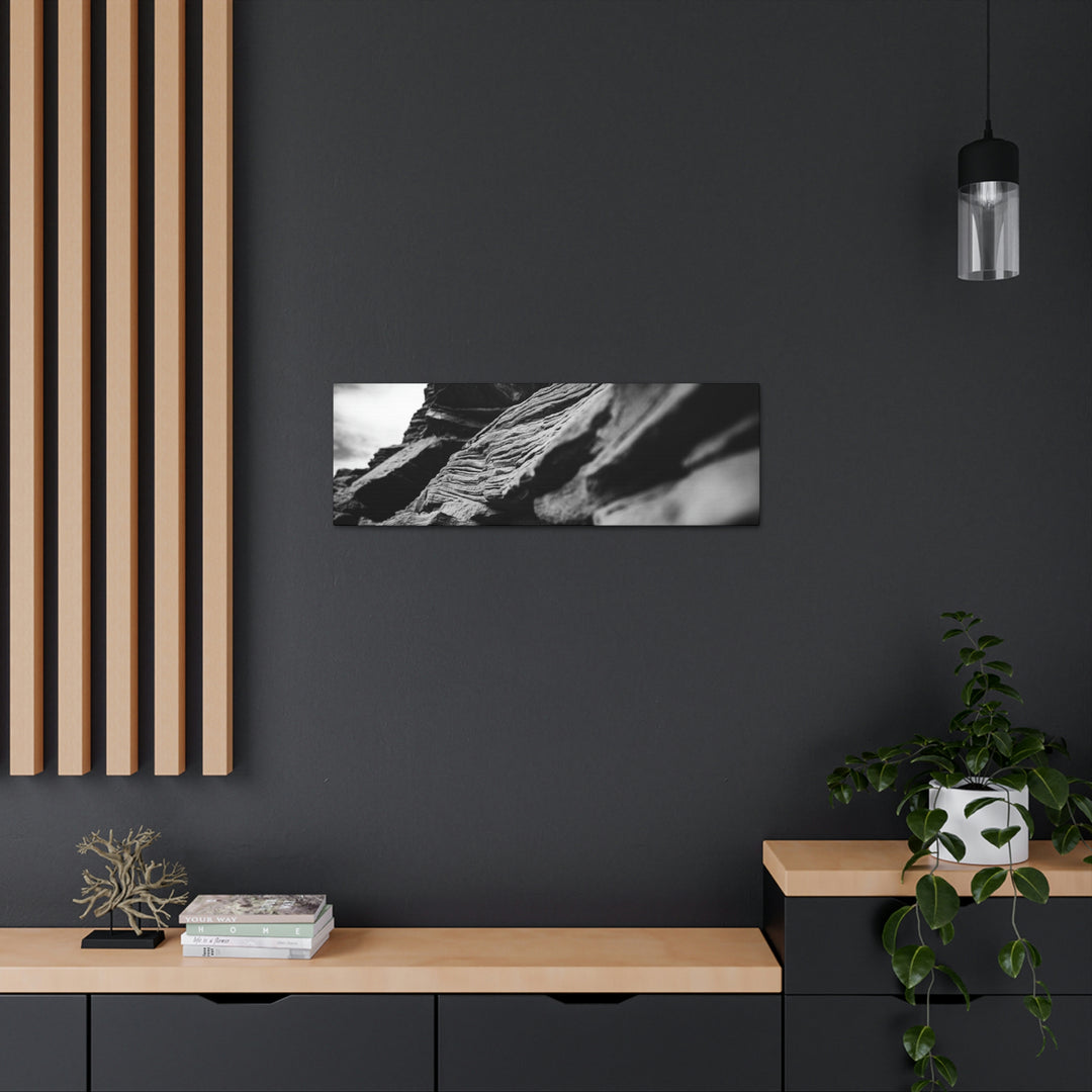 Layers of Rock in Black and White - Canvas