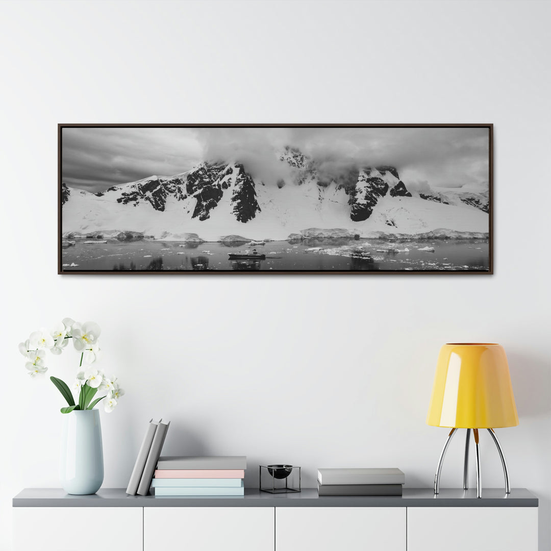 Peaceful Anchoring in Black and White - Canvas with Frame