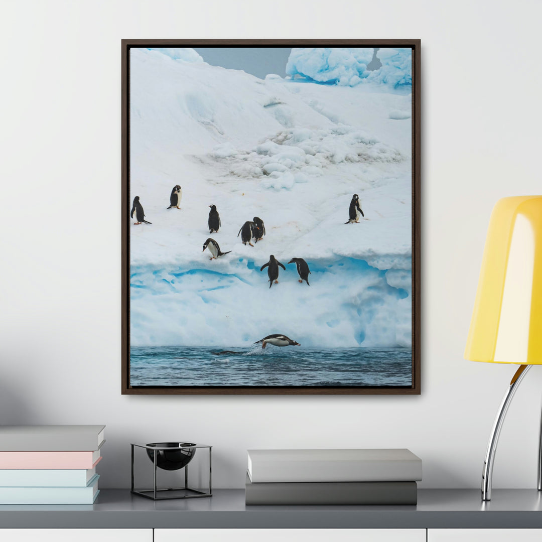 Porpoising Penguin - Canvas with Frame