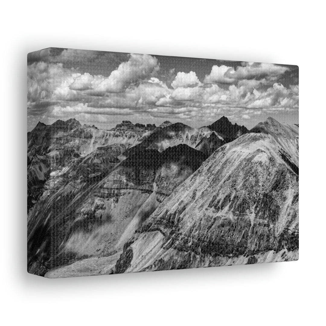 Imogene Pass From the Air in Black and White - Canvas