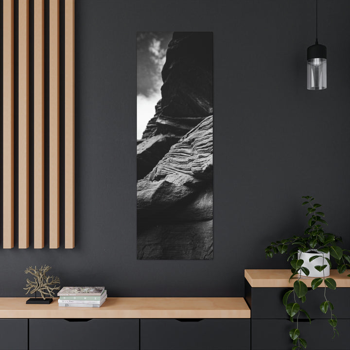 Layers of Rock in Black and White - Canvas