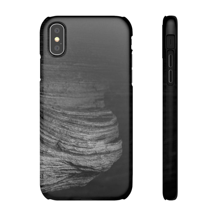 Sedimentary Rock Curves in Black and White - Phone Case