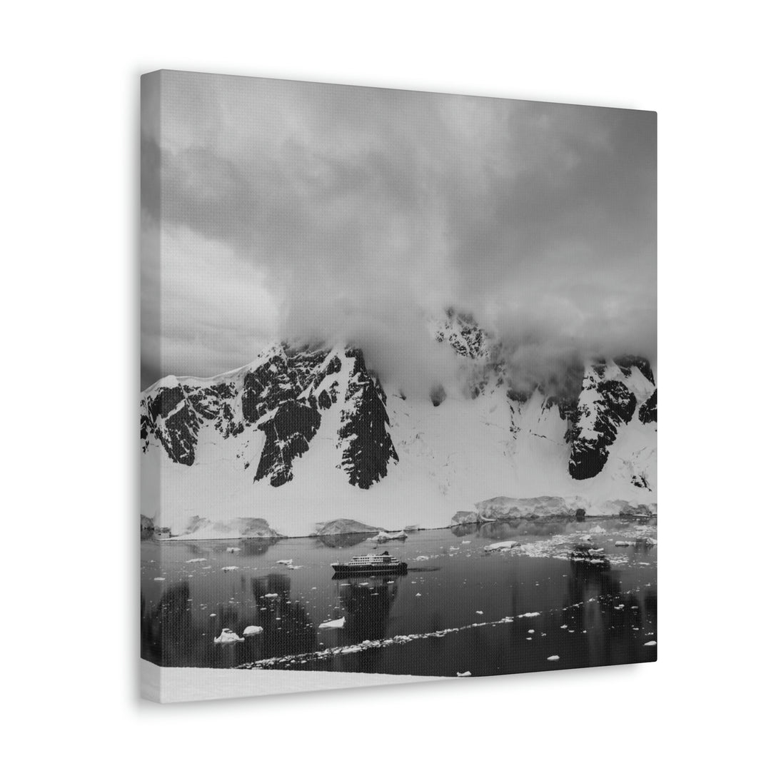 Peaceful Anchoring in Black and White - Canvas