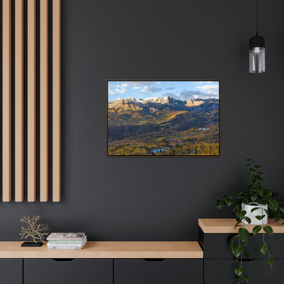 Glowing Mountainside - Canvas with Frame