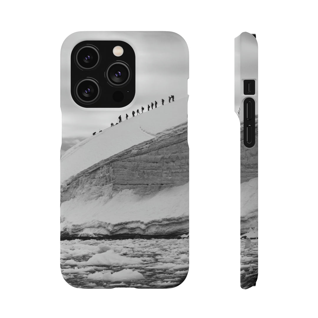 Preparing for the Climb in Black and White - Phone Case