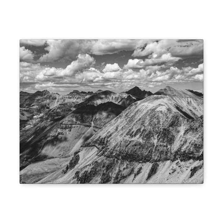 Imogene Pass From the Air in Black and White - Canvas