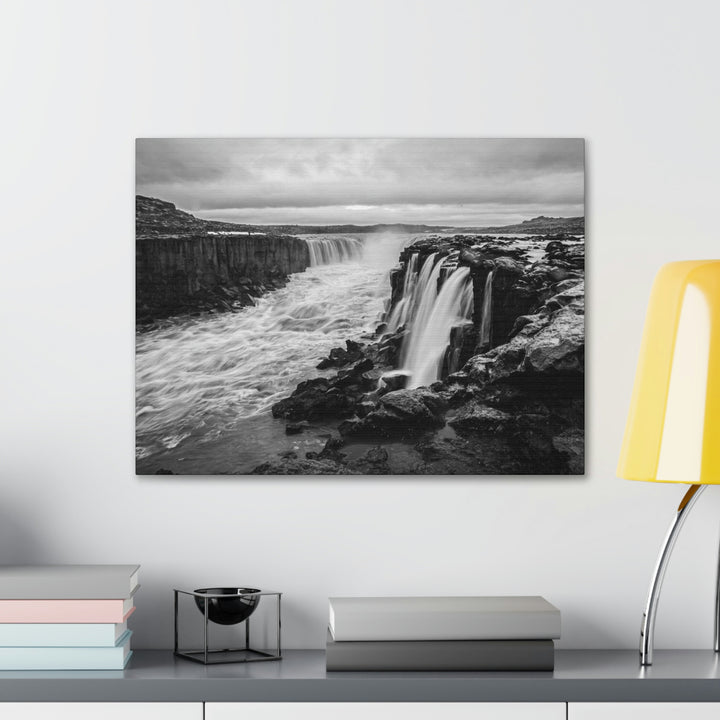 Selfoss in Black and White - Canvas