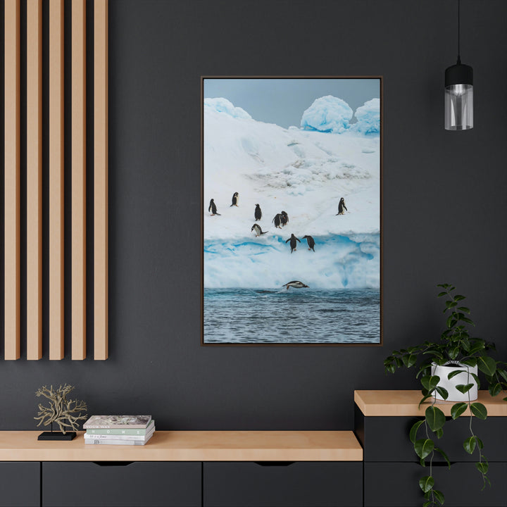 Porpoising Penguin - Canvas with Frame