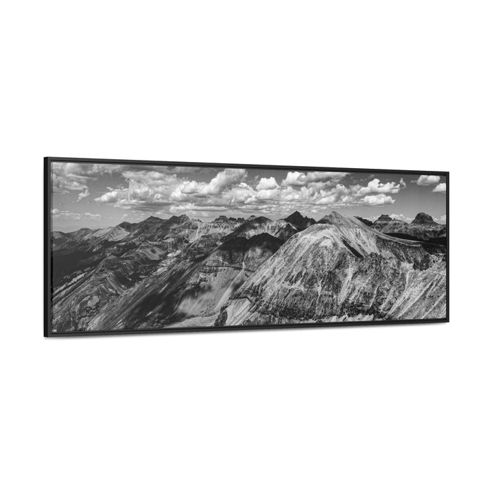 Imogene Pass From the Air in Black and White - Canvas with Frame