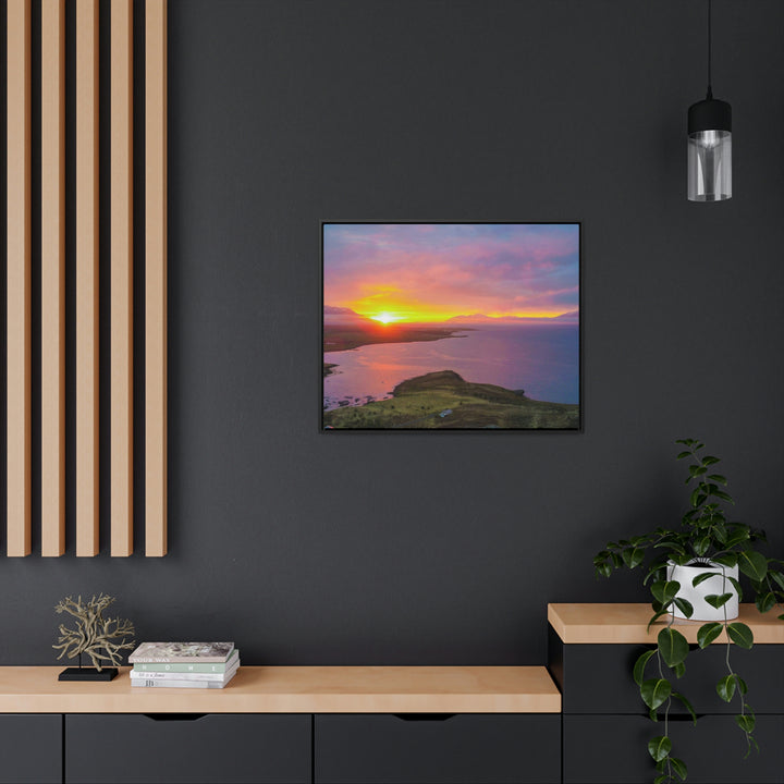 Sunset Over the Fjord Part 1 - Canvas with Frame